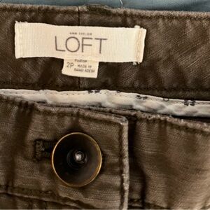 LOFT Olive Green Women's Pants with Brass Button